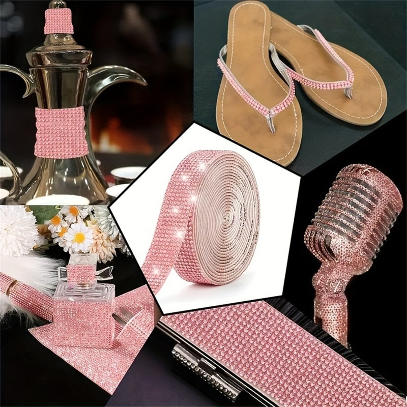 SelfAdhesive Rhinestone Sticker Glitter Crystal Trim Tape For Clothes Jewelry Car Phone Crafts Gift 2