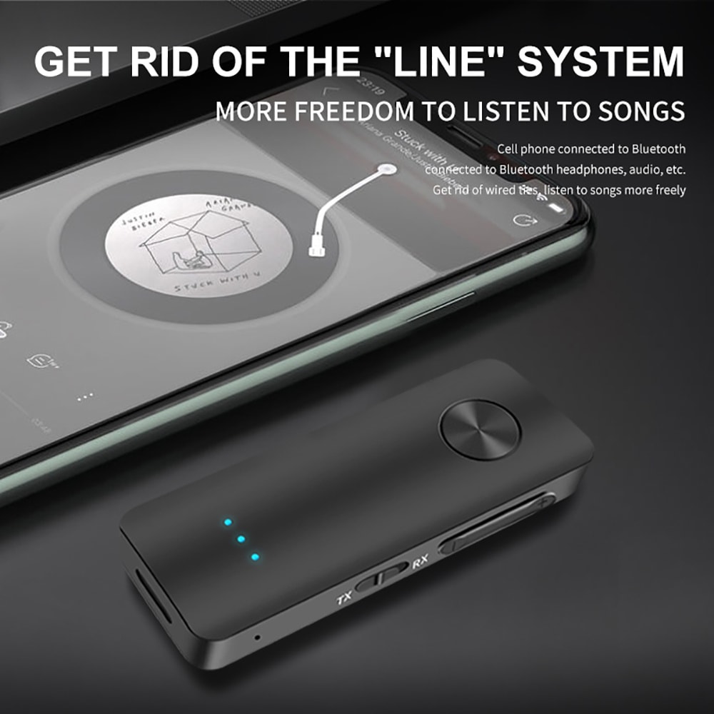 Wireless Bluetooth Audio Adapter Car Kits Transceiver Jack 3