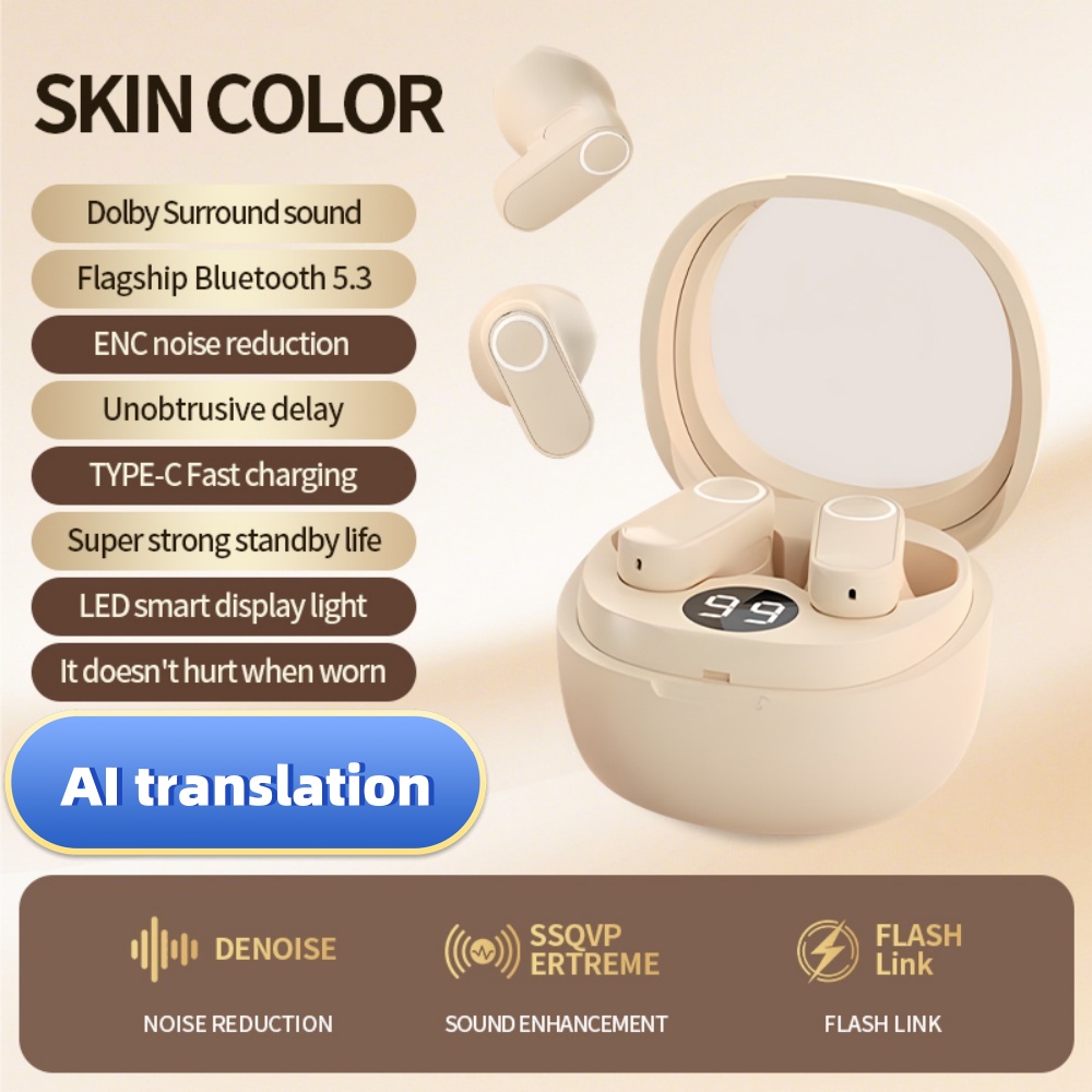 Bluetooth Wireless Headphones TWS Noise Cancelling Sport Earphones With Mic For Smartphones HiFi St 7