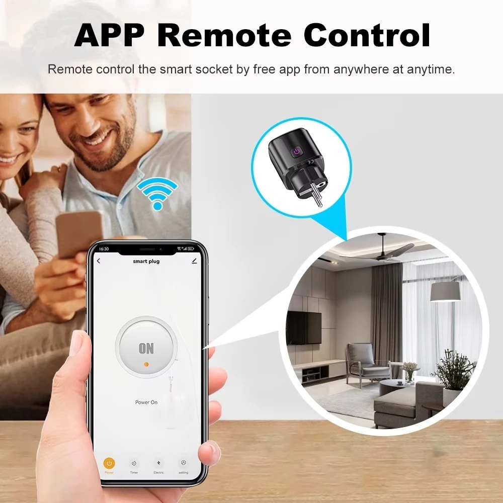 Smart WiFi Power Outlet AC Tuya Smart Life Alexa Google Home Voice Control 1