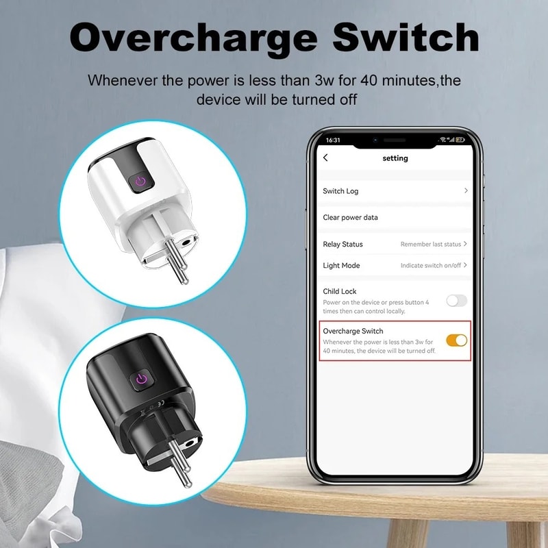 Smart WiFi Power Outlet AC Tuya Smart Life Alexa Google Home Voice Control 2