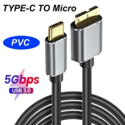usb type c to micro b cable adapter data cord for laptop pc external hard disk ssd hdd camera connector