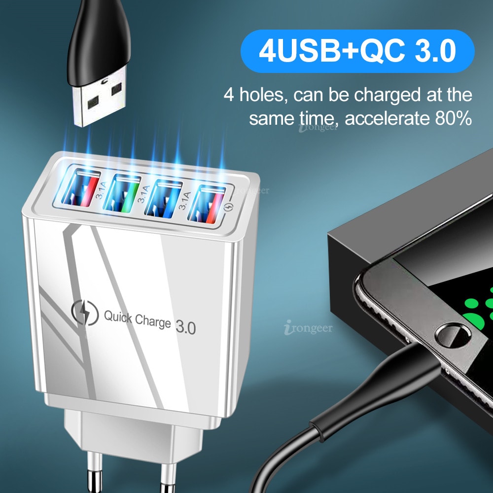 USB Charger Travel Wall Adapter Quick Charge Multi Ports Power Adapter For Fast Charging 1