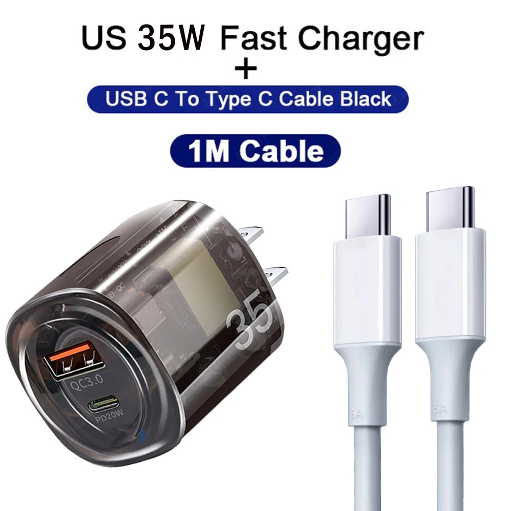 USB C Fast Charging Phone Charger Adapter PD Type C Quick Charge Wall Charger 6