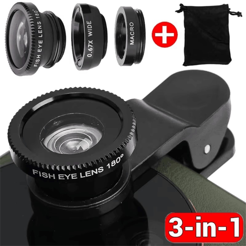 Universal Phone Lens Fish Eye Zoom Lens Wide Angle Micro Camera Lens With Phone Clip 4