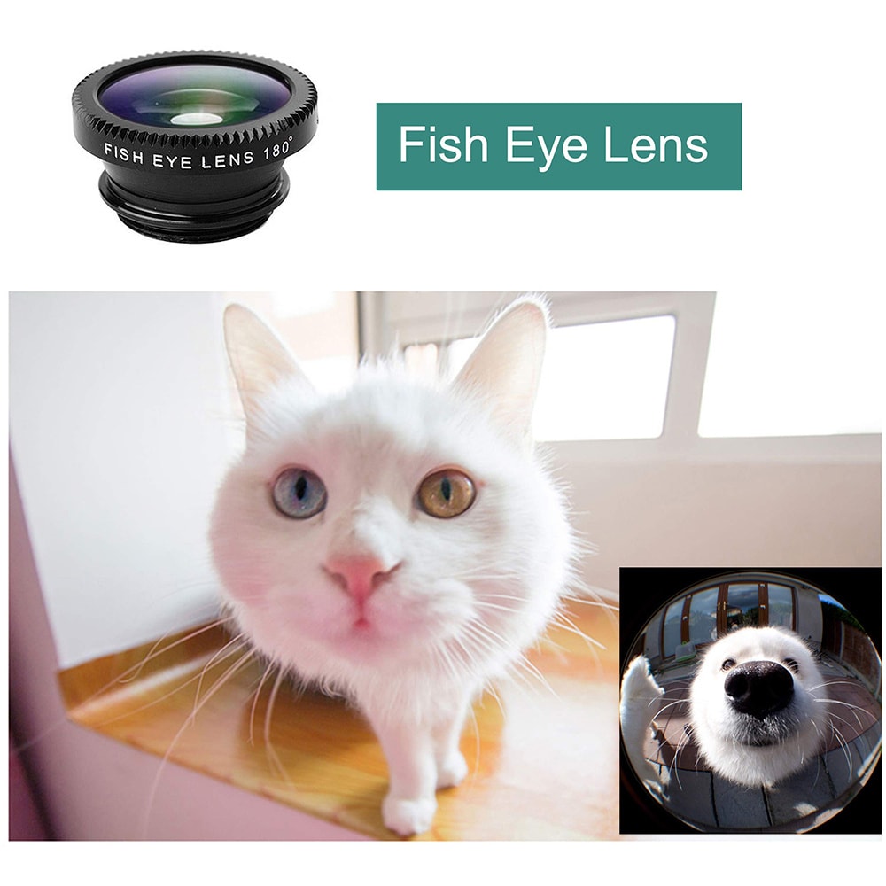 Universal Phone Lens Fish Eye Zoom Lens Wide Angle Micro Camera Lens With Phone Clip 2