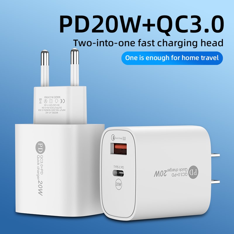 USB PD Charger Dual Ports Type C Wall Charger Quick Charge 30 Fast Charging Adapter For Phones 4