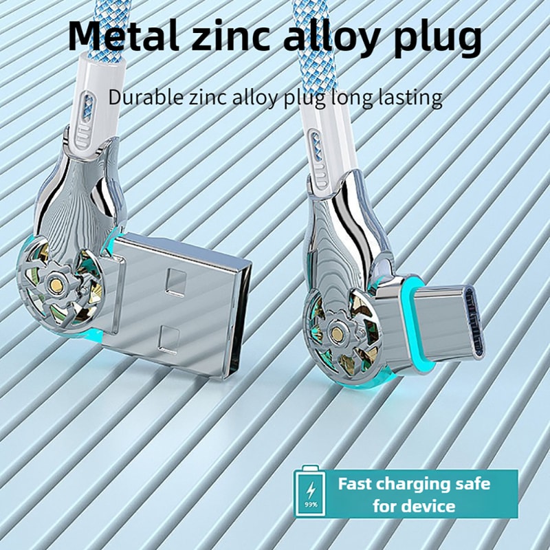 Elbow Rotation USB C Cable Type C Quick Charge Cable Fast Charging Data Cord For Phone Charger 6