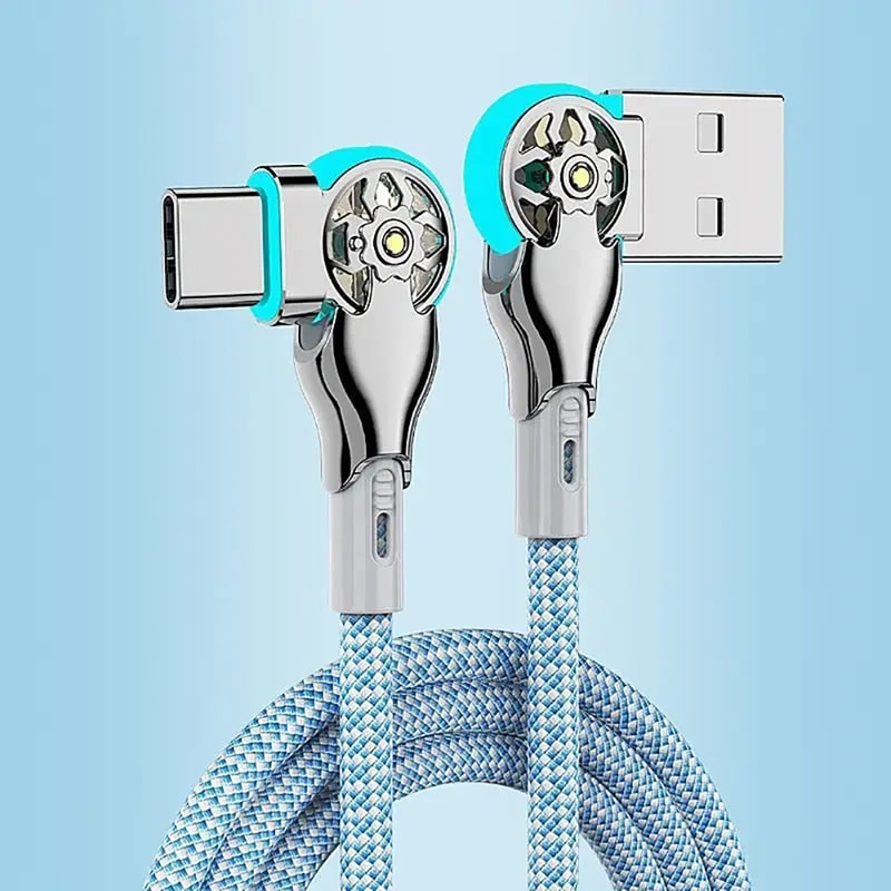 Elbow Rotation USB C Cable Type C Quick Charge Cable Fast Charging Data Cord For Phone Charger 0