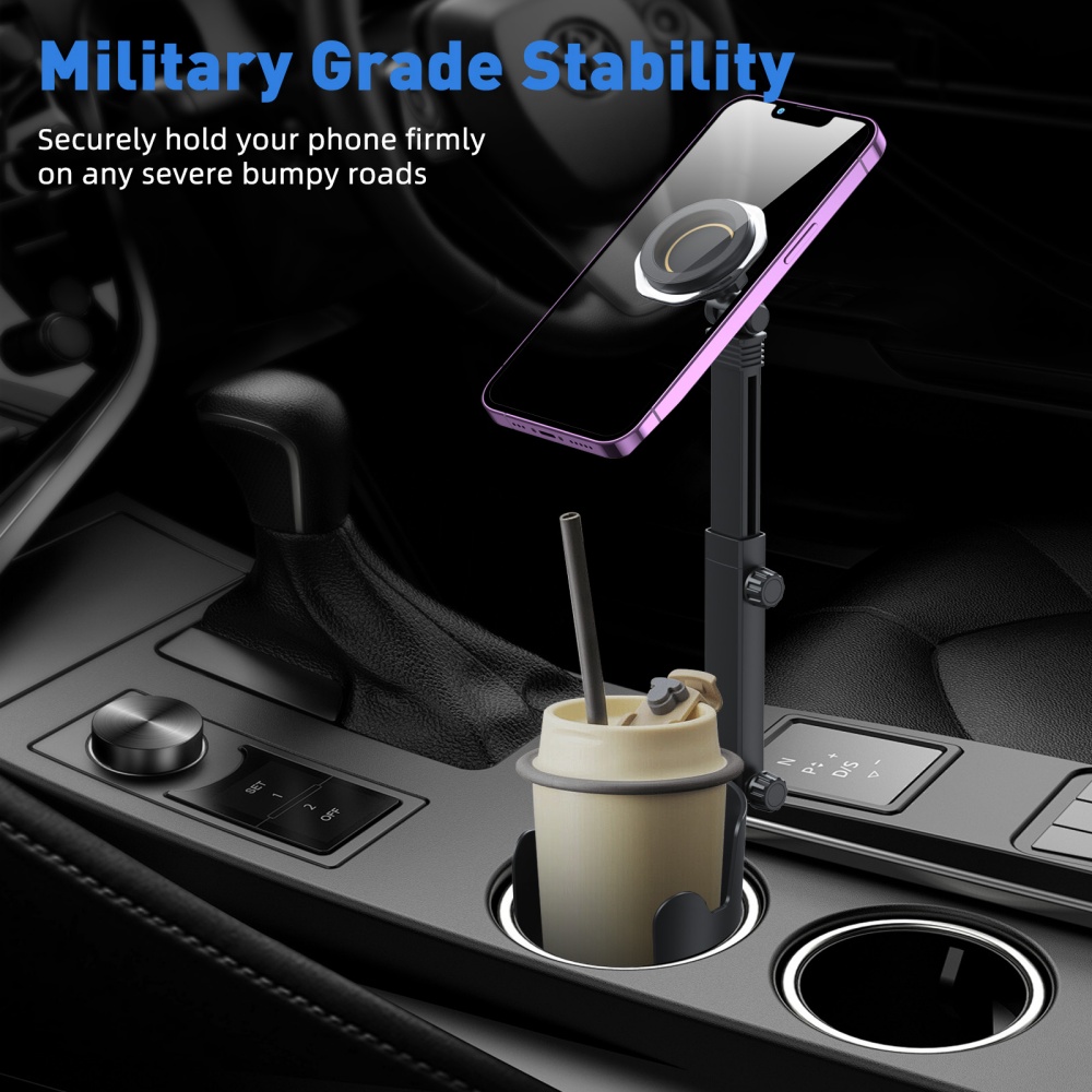 Universal Magnetic Car Cup Phone Holder Adjustable Rotation Stand Smartphone Bracket 1
