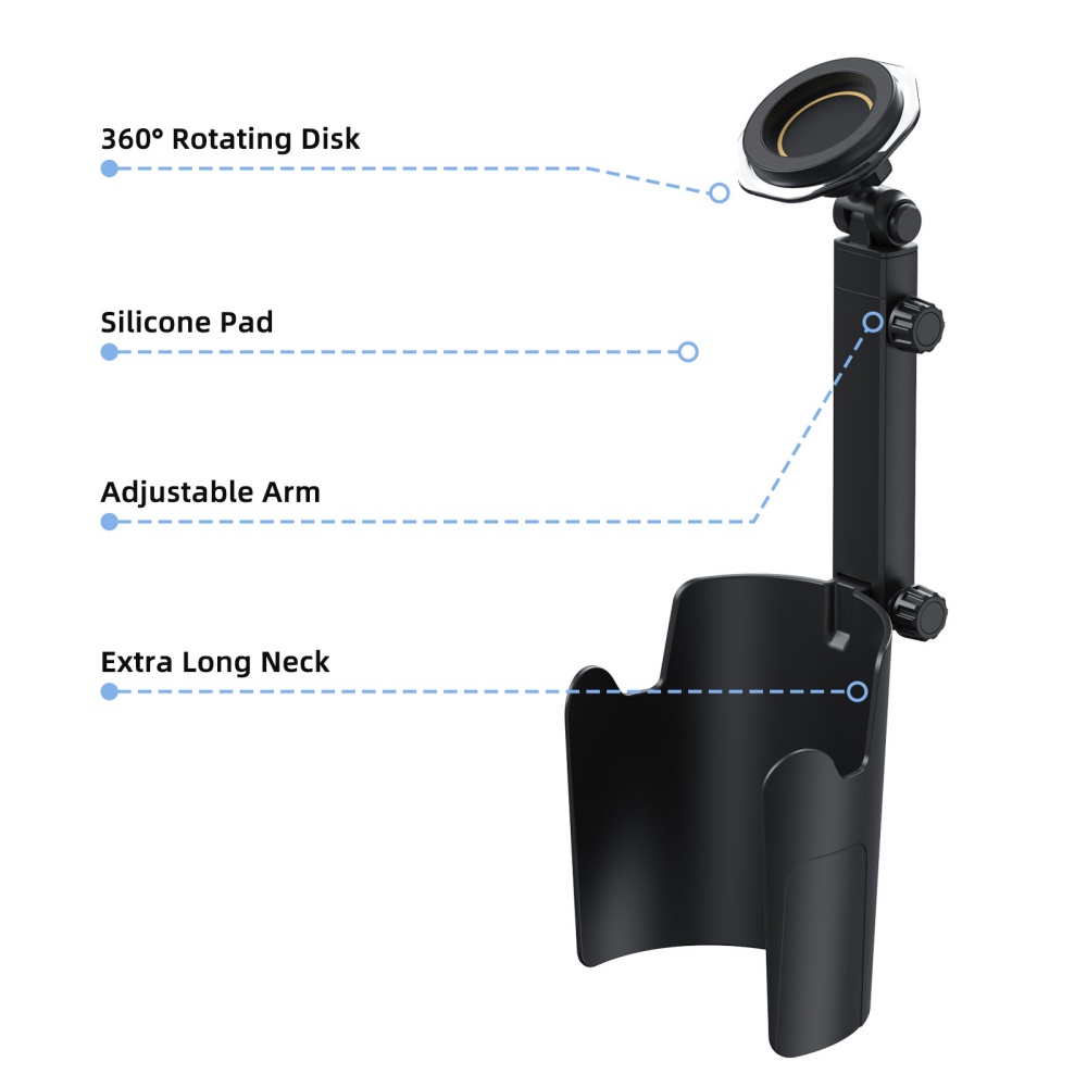 Universal Magnetic Car Cup Phone Holder Adjustable Rotation Stand Smartphone Bracket 5