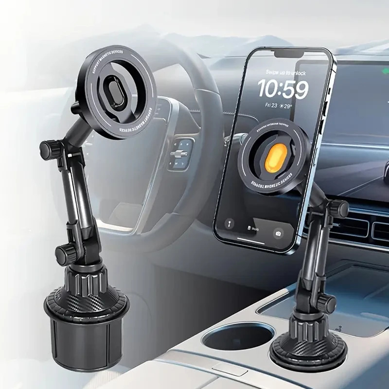 Rotation Magnetic Phone Holder For Car Installation Of Water Cup Cell Mount 0