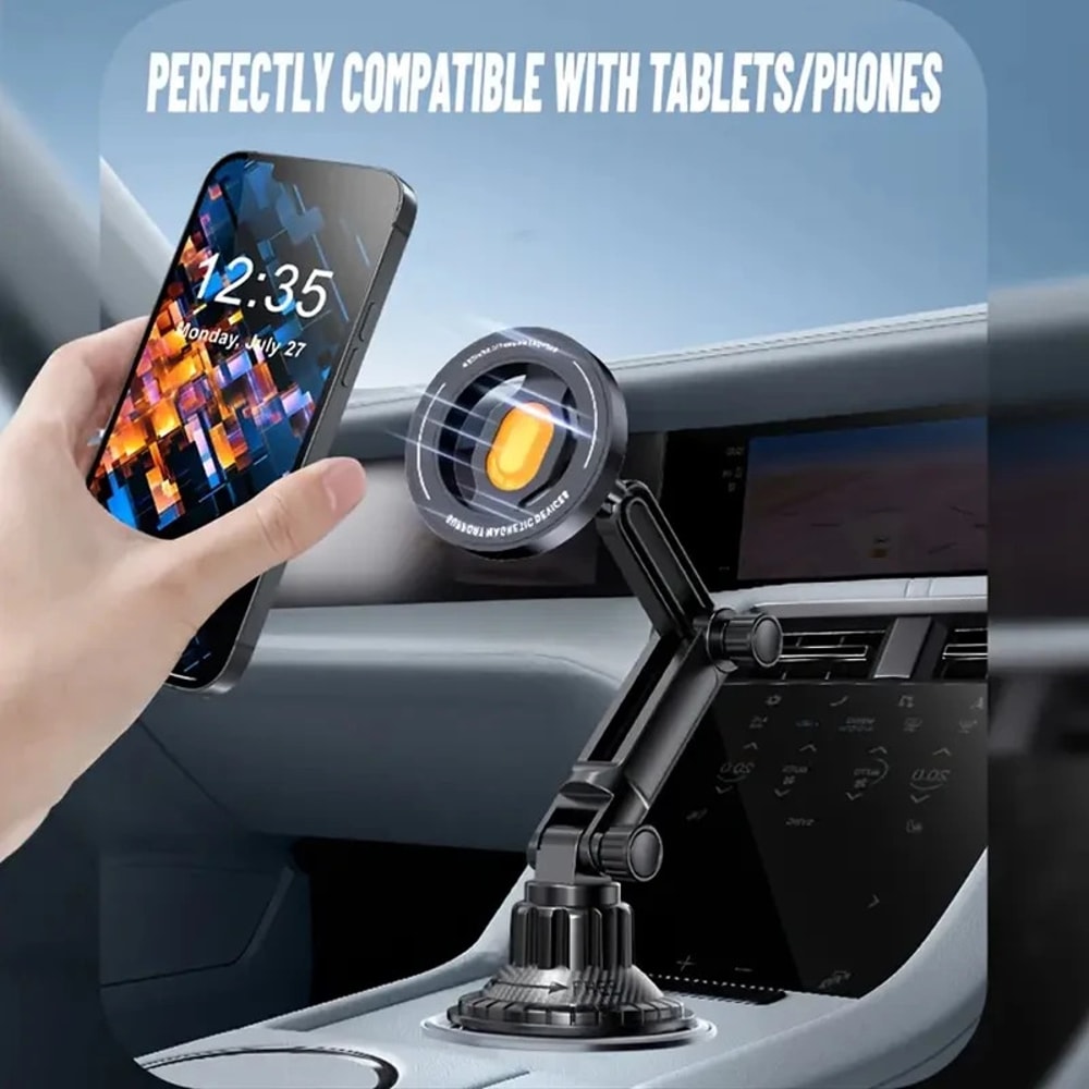 Rotation Magnetic Phone Holder For Car Installation Of Water Cup Cell Mount 1
