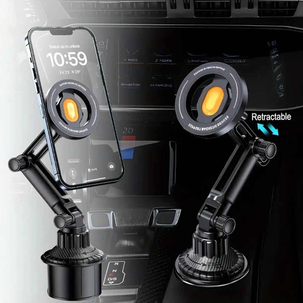 Rotation Magnetic Phone Holder For Car Installation Of Water Cup Cell Mount 2