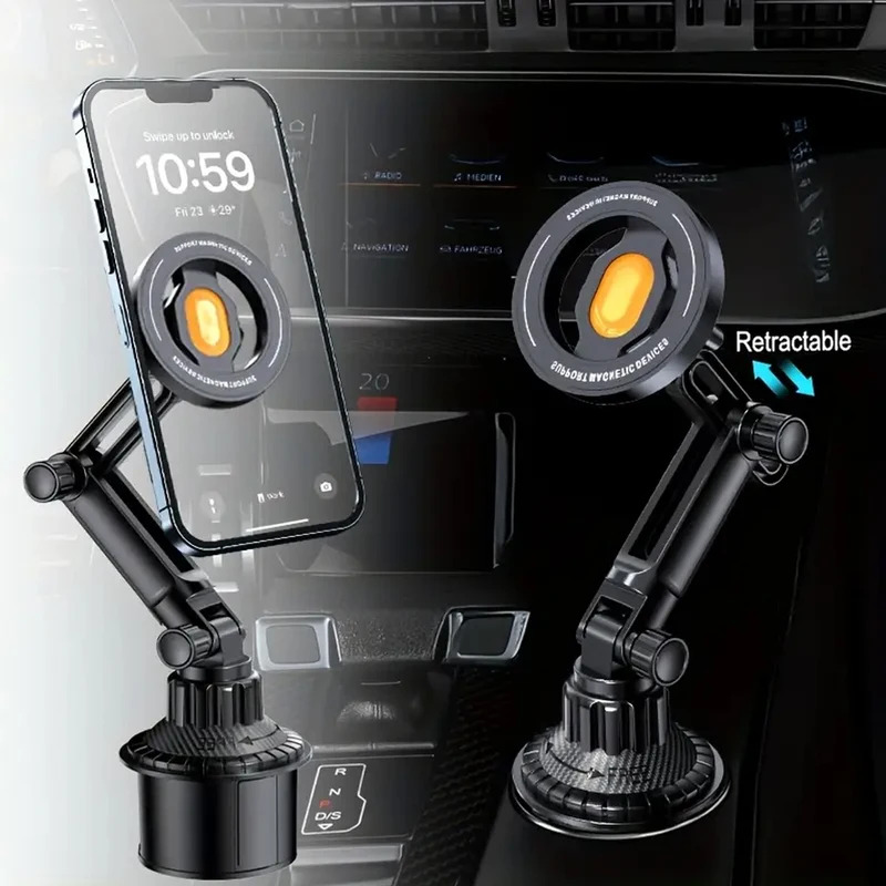 Rotation Magnetic Phone Holder For Car Installation Of Water Cup Cell Mount 2