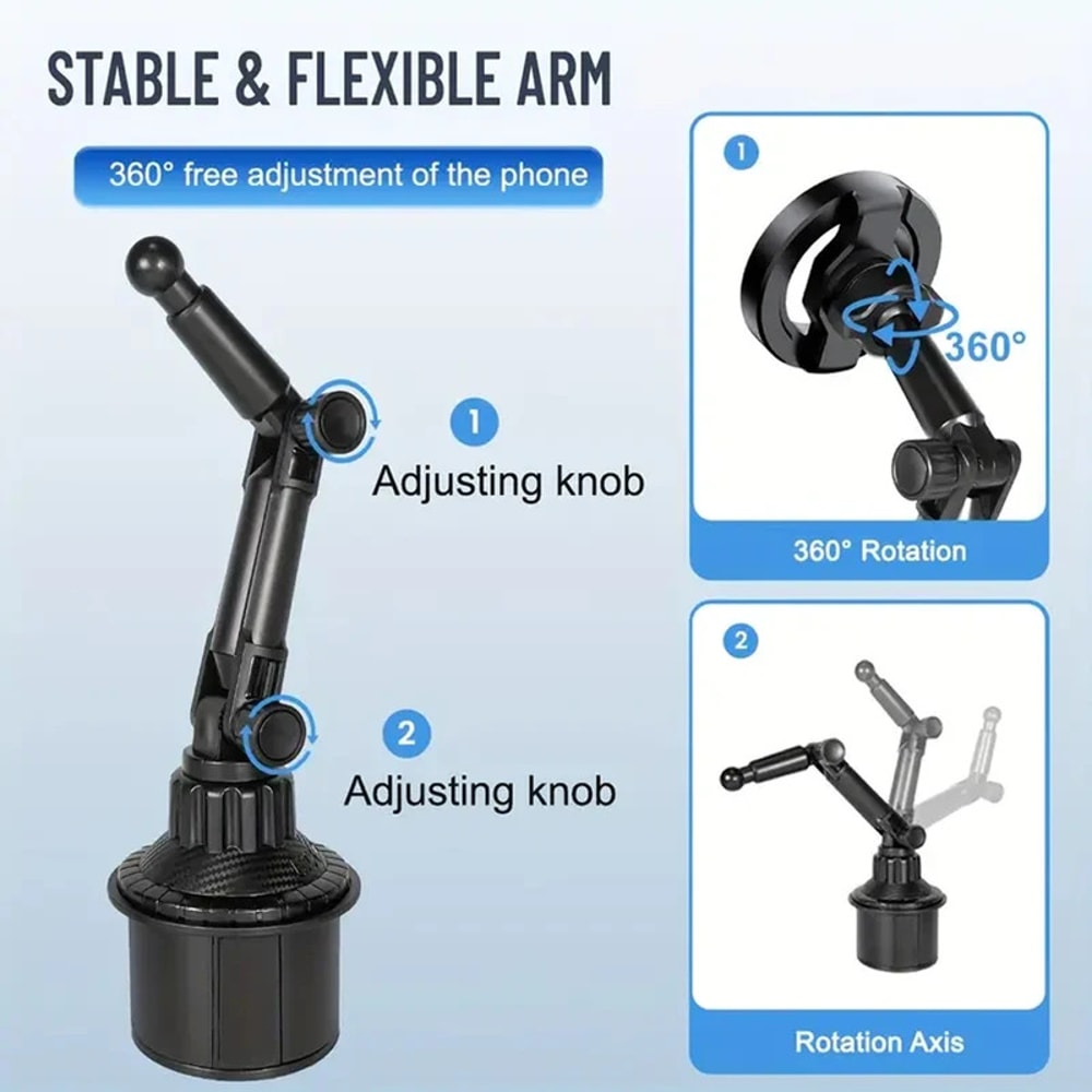 Rotation Magnetic Phone Holder For Car Installation Of Water Cup Cell Mount 3
