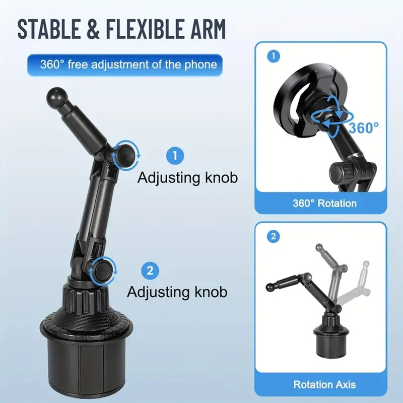 Rotation Magnetic Phone Holder For Car Installation Of Water Cup Cell Mount 3