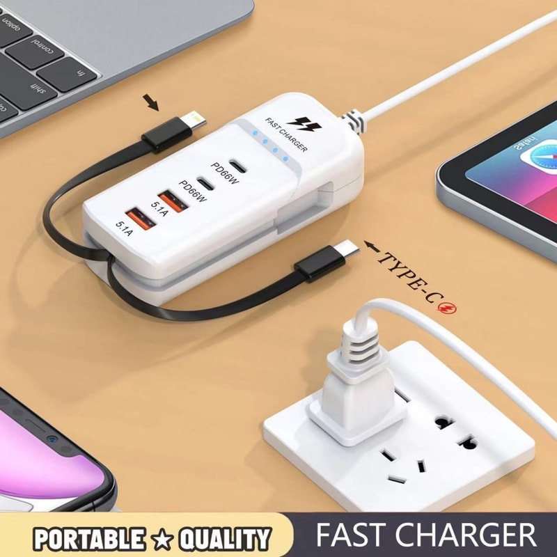 USB C Fast Charging Wall Charger Muti Port Quick Charge Adapter Portable Power Strip 1