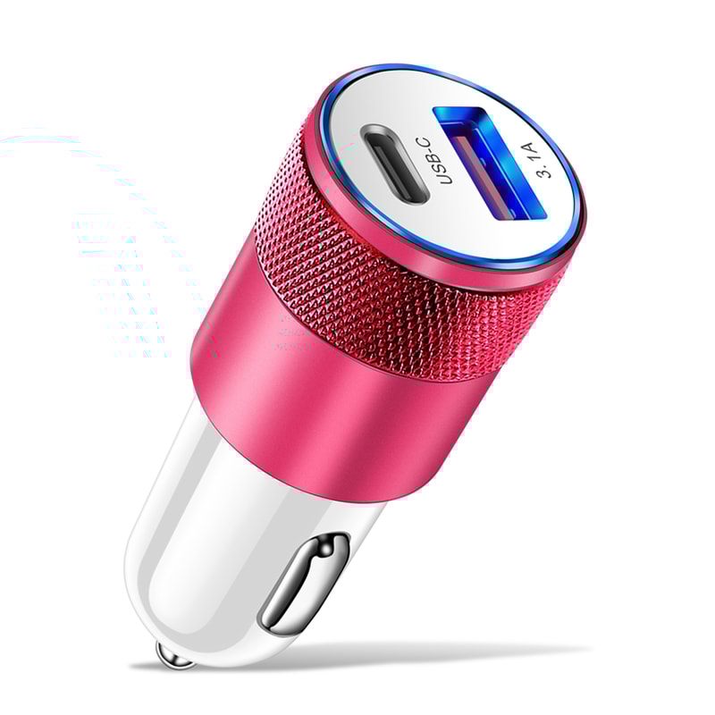 Car Charger Type C PD USB Quick Charge Dual Ports Phone Adapter 7