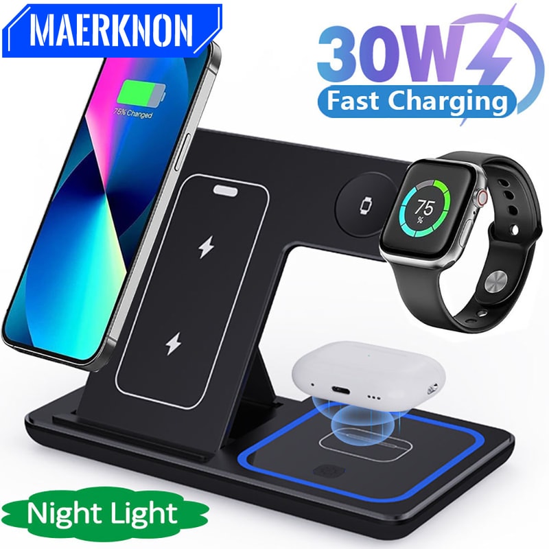 Magnetic Wireless Charger Stand Fast Charging Dock Station 0