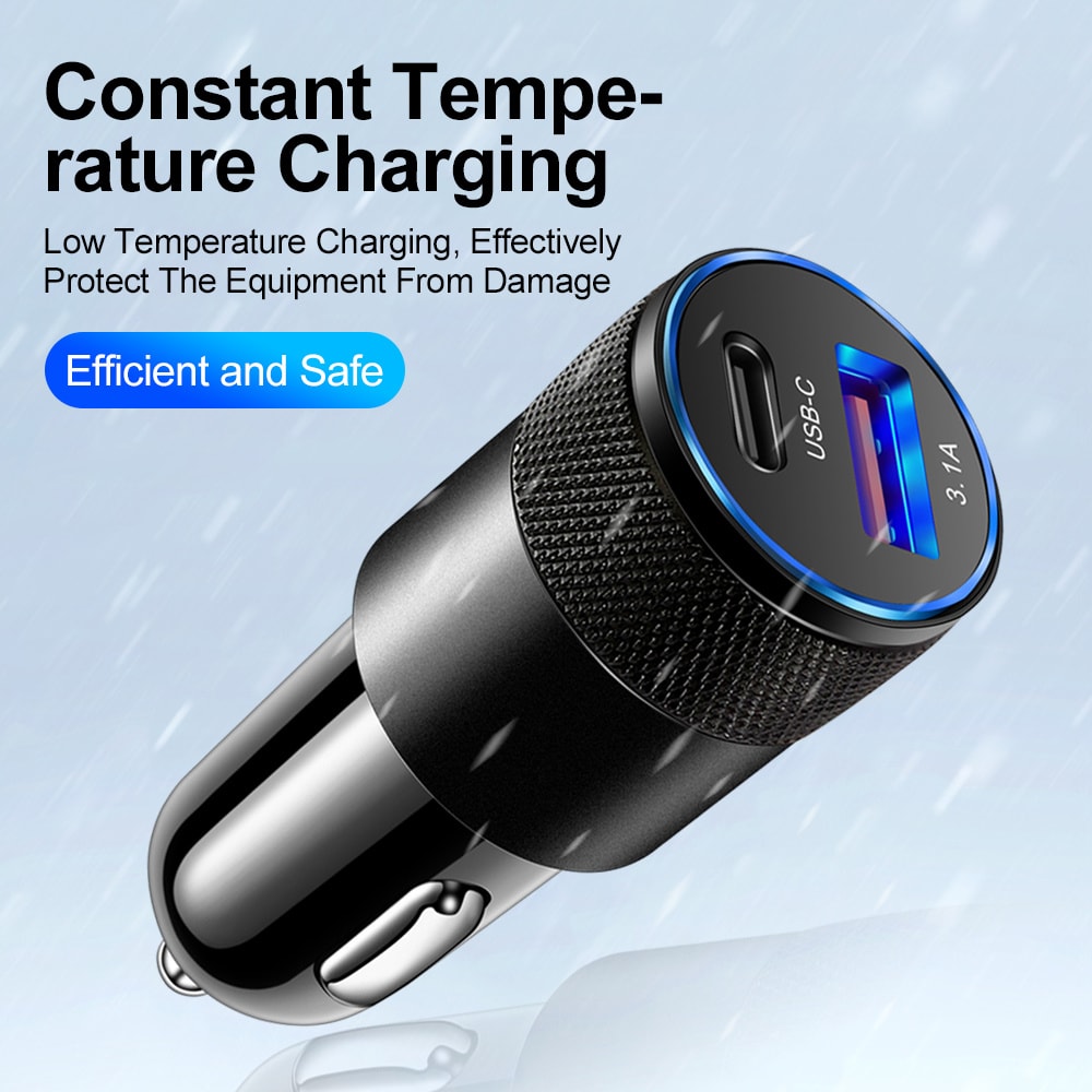 USB C Car Charger Fast Charging Type C Phone Adapter Cigarette Lighter USB Charger 1