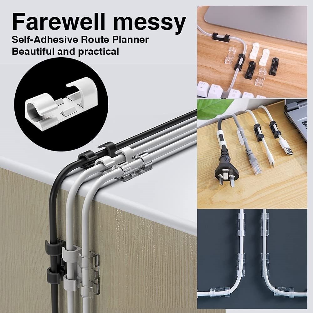 Desktop Tidy Management SelfAdhesive Cable Clip Holder For Mouse Headset Wire Winder Fixer Protecto 0