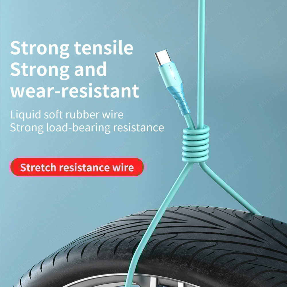 Liquid Silicone USB C Cable Fast Charging Data Cord Type C Quick Charge Phone Charger 4