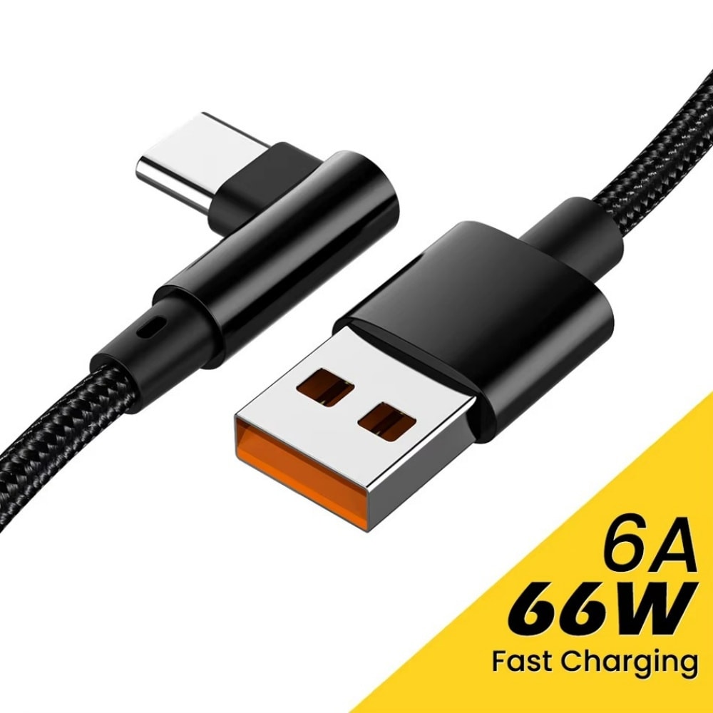 USB C Quick Charging Cable Elbow Data Cord Phone Charger Type C