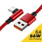 USB C Quick Charging Cable Elbow Data Cord Phone Charger Type C