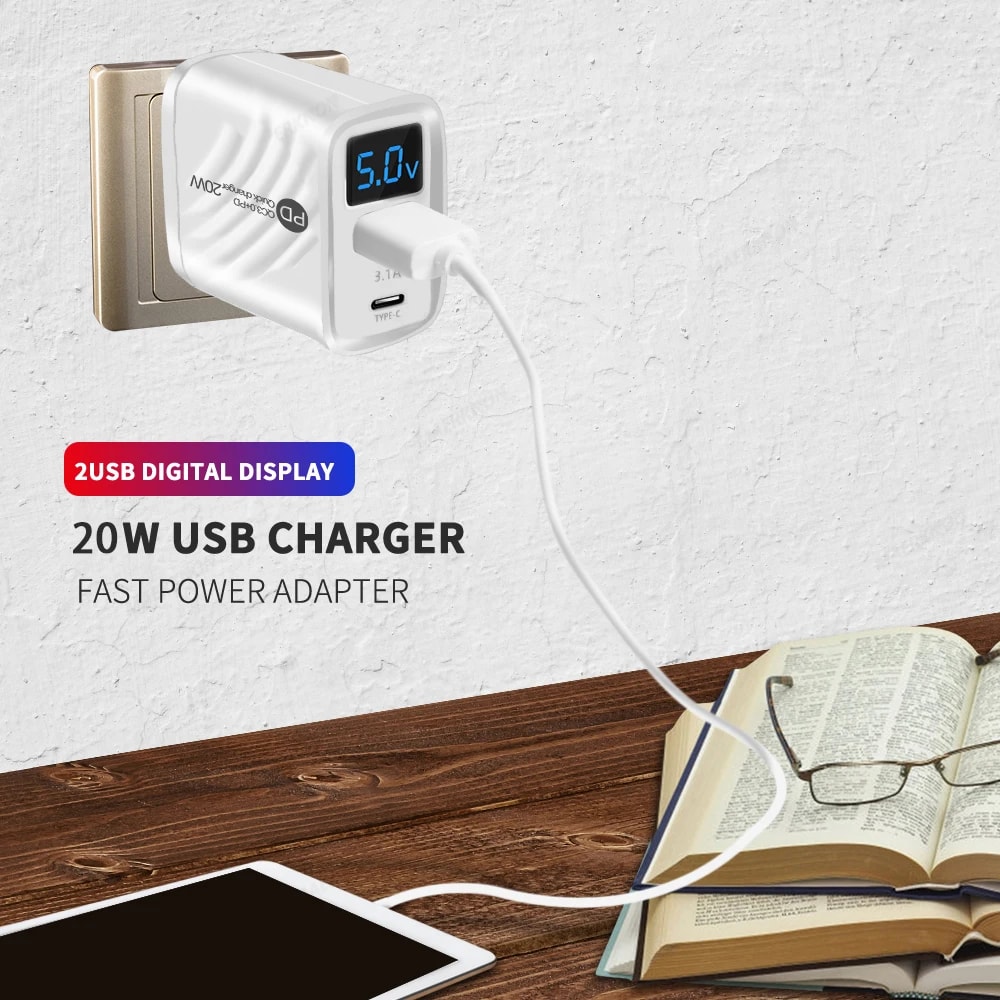 USB C Charger Quick Charge PD Fast Charging Phone Adapter Wall Charger 1