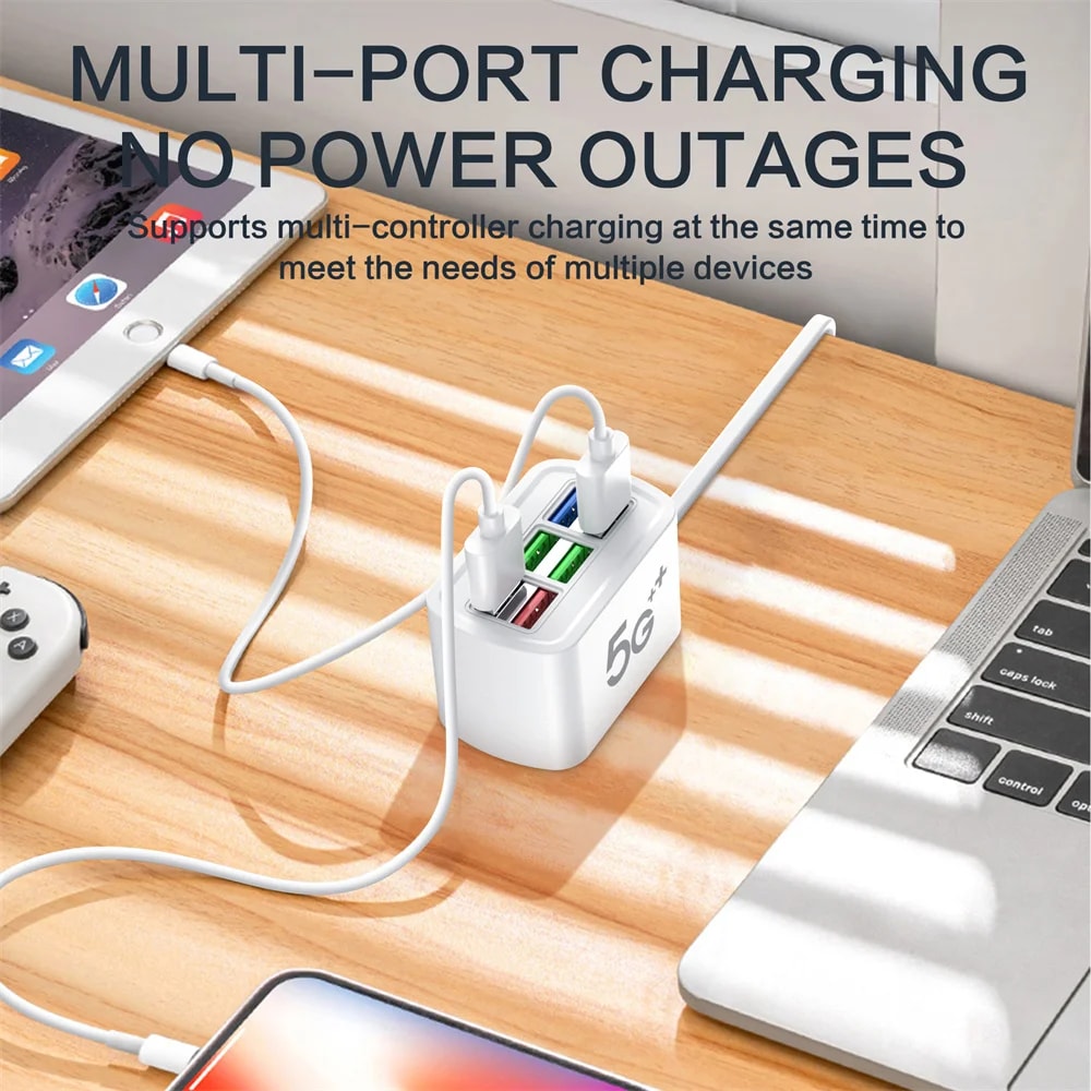 USB Power Strip Fast Charge Phone Charger Station Multiport Power Adapter 2