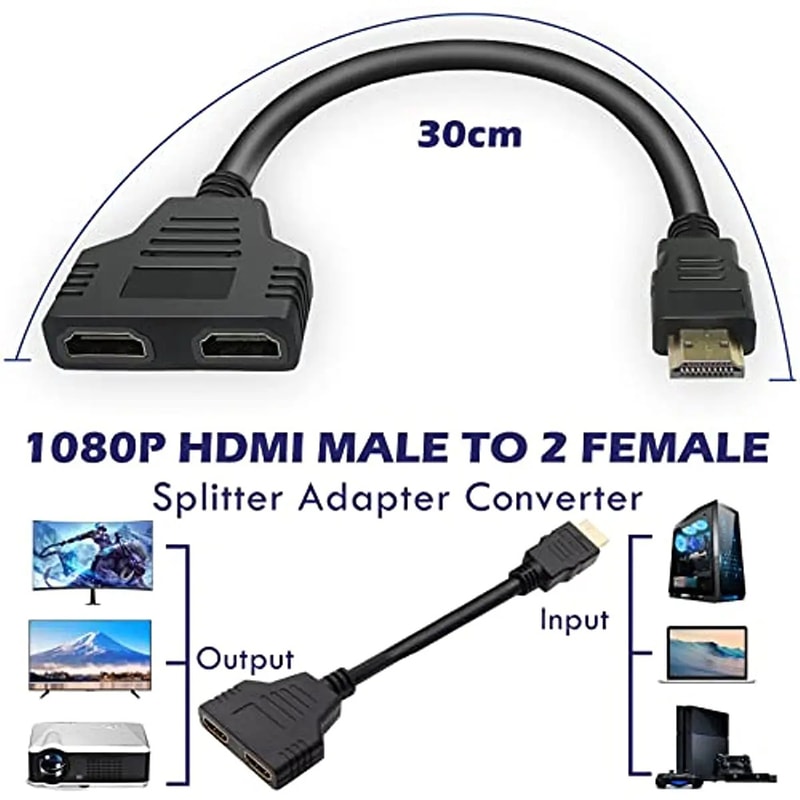 HD HDMI Splitter Out Cable Male To Female HDTV Adapter For TV Box Laptop Monitor HDMICompatible Spl 1
