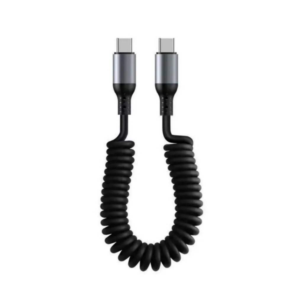 USB Type C Cable PD Fast Charging Retractable Spring Data Cord For USB C Phone Charger 6