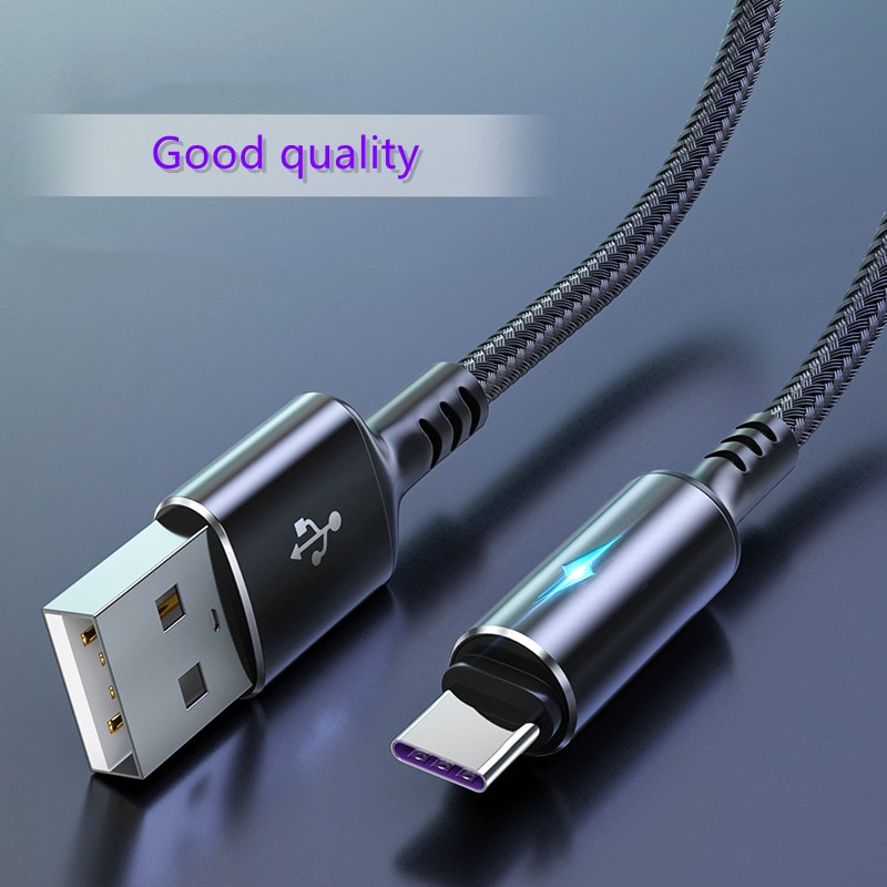Quick Charge Cable USB Type C LED Fast Charging Micro USB Data Cord Phone Charger Wire 4