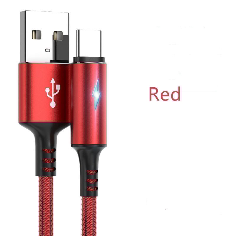 Quick Charge Cable USB Type C LED Fast Charging Micro USB Data Cord Phone Charger Wire 7