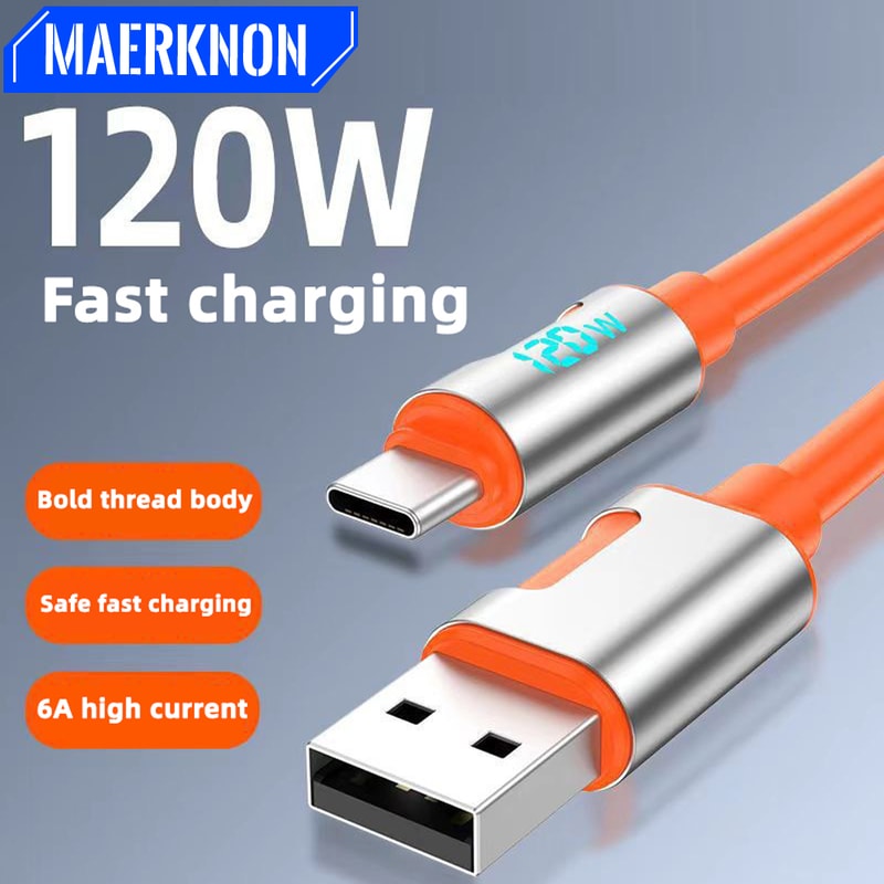 Type C Cable 6A Super Fast Phone Charger USB Quick Charge Data Cord 1