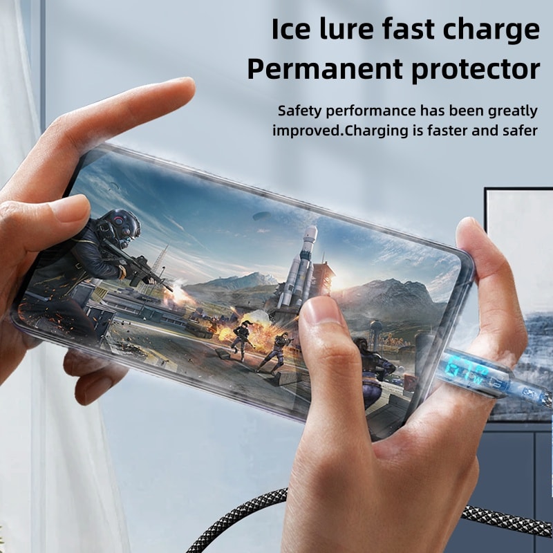 Fast Charging PD USB C To USB Type C Data Cable Digital Display Charger Cord 3