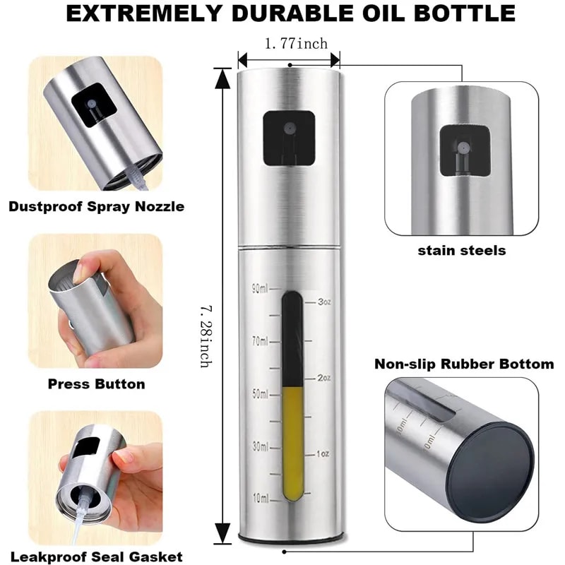 Olive Oil Spray Bottle For BBQ And Baking Stainless Steel Vinegar Seasoning Sprayer Kitchen Oil Bot 5