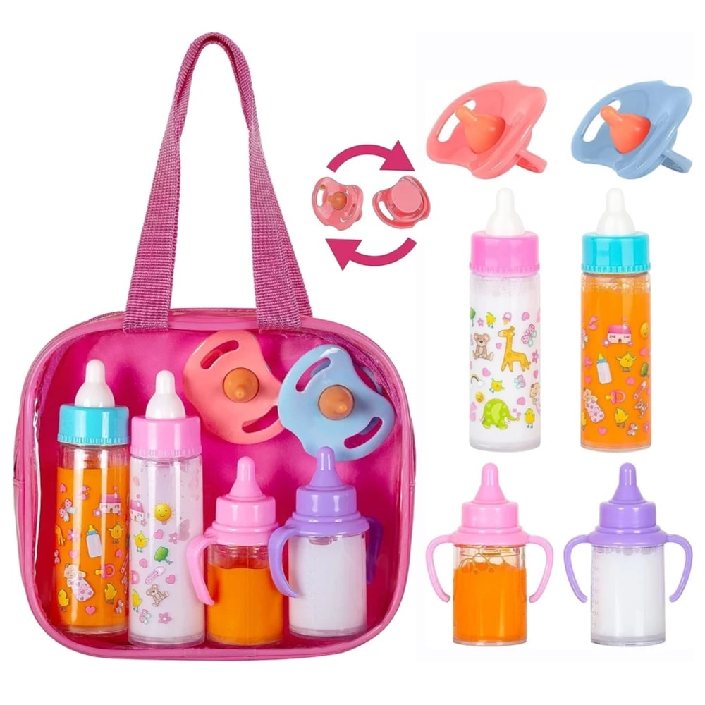 Baby Doll Feeding Bottle Set With Pacifier Large Size Milk Juice Bottles Baby Care Toy 0
