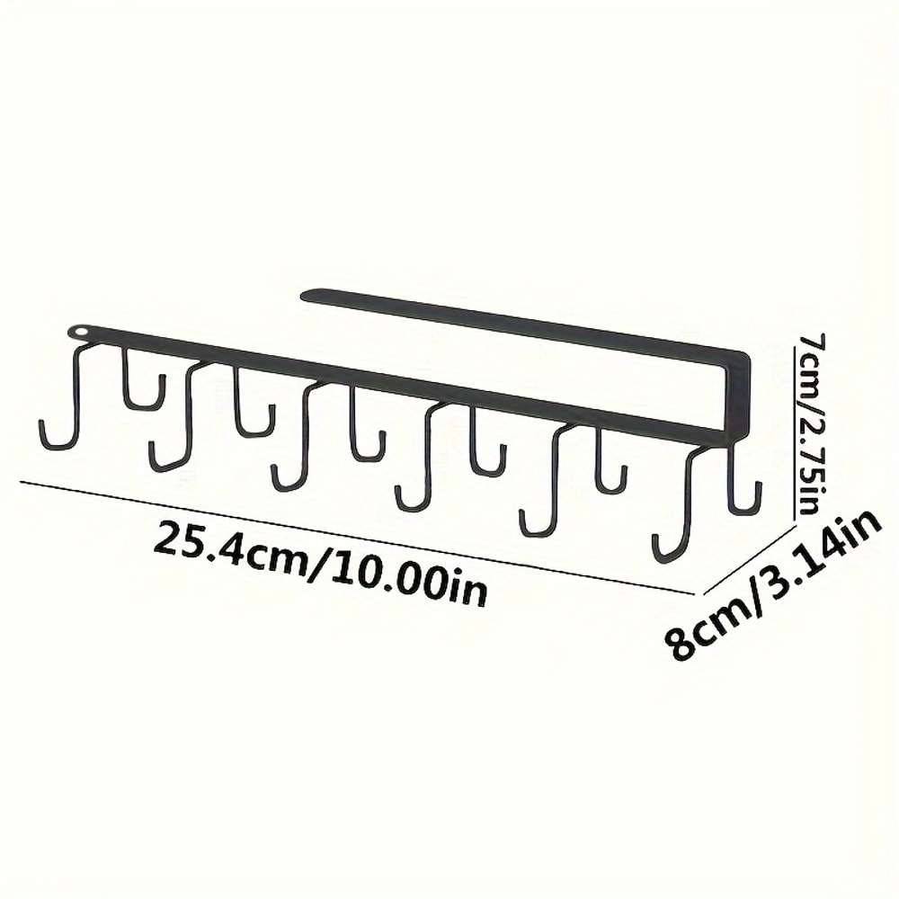 Hanging Rack For Kitchen Bathroom Bedroom Simple Double Row Hook Traceless Iron Cup Hook 5