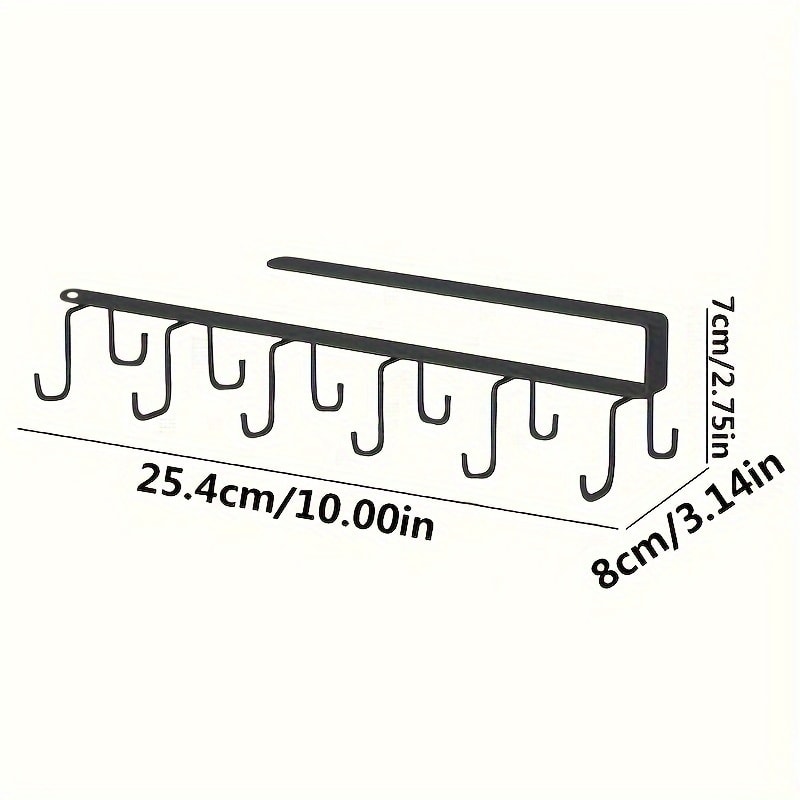 Hanging Rack For Kitchen Bathroom Bedroom Simple Double Row Hook Traceless Iron Cup Hook 5