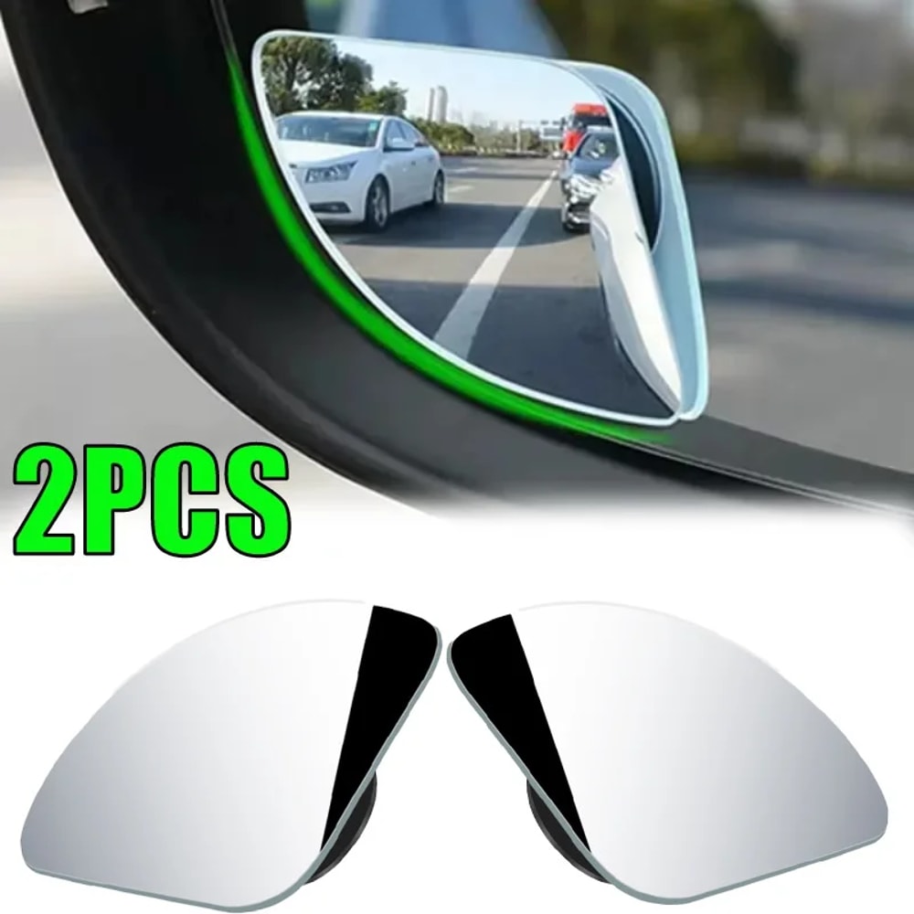 High Definition Universal Fit Glass Car Wide Angle Blind Spot Mirror 360 Adjustable 0