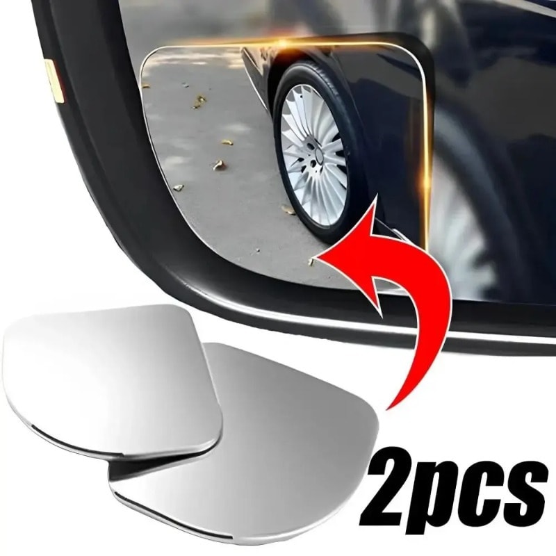 High Definition Universal Fit Glass Car Wide Angle Blind Spot Mirror 360 Adjustable 3
