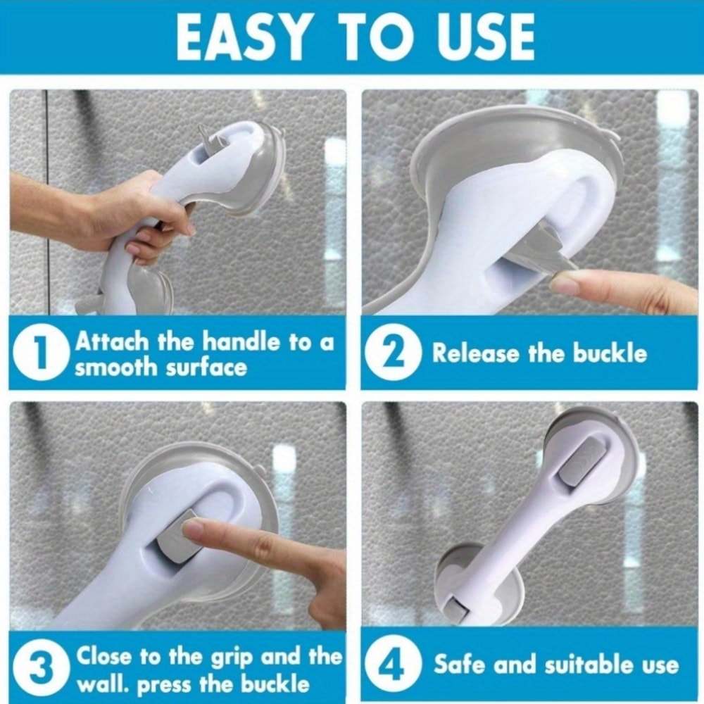 Bathroom Safety Hand Grips Suction Grab Bars For Shower Bathtub Elderly Balance Assist Handles 2