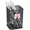 Durable Clear Acrylic Desk Organizer with Bow Accent Pen Holder and Storage Basket for Office Supplies and Accessories