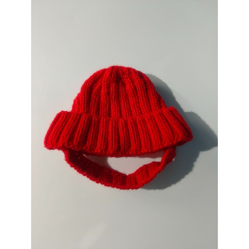 Cozy Soft Maltese Dog Beanie Hat With Ear Flaps Cute Playful Design For Small Dogs Red Winter Indoo 5