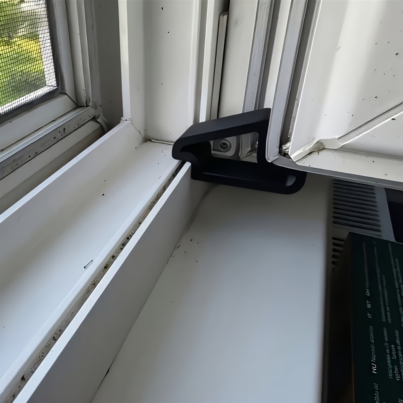 Durable Plastic Window Stopper Easy Install Design Prevents Sliding Down Secure Hold For Home Offic 2