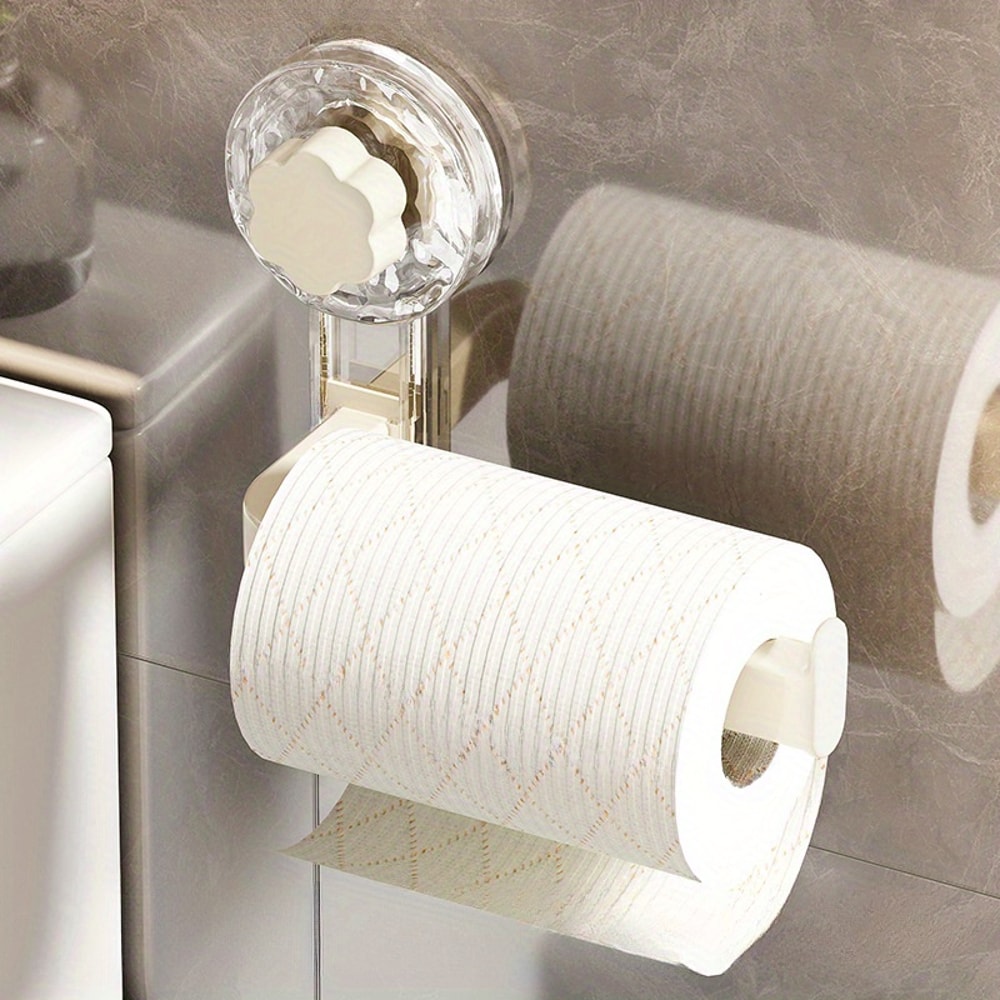SelfAdhesive WallMounted Toilet Paper Holder With Suction Cup NoDrill Installation Multipurpose Tis 7