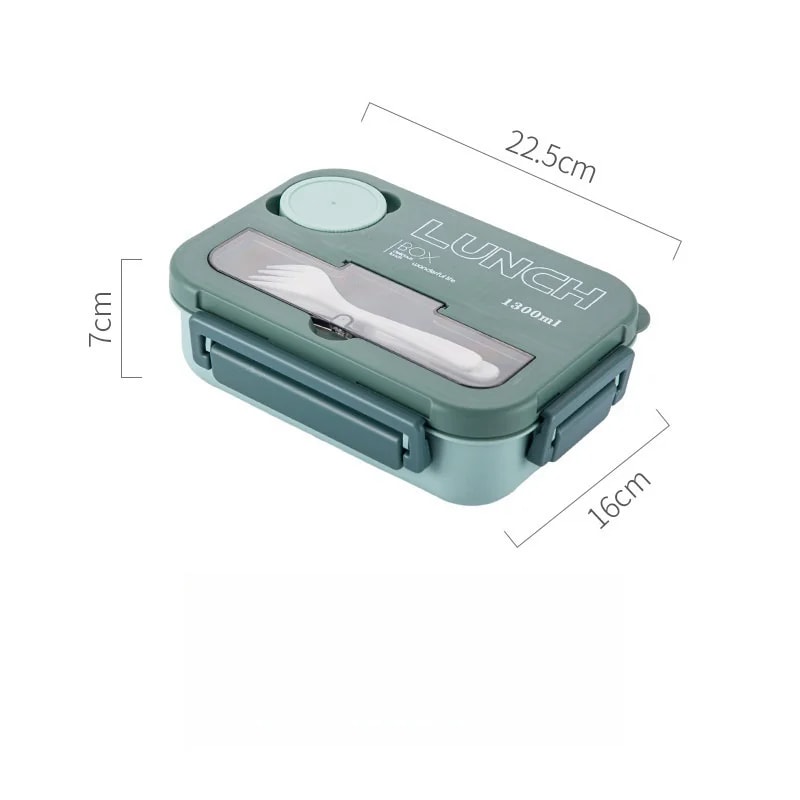 Compartment Bento Box With Fork Spoon Microwave Safe Lunch Box For Kids Students Office 7