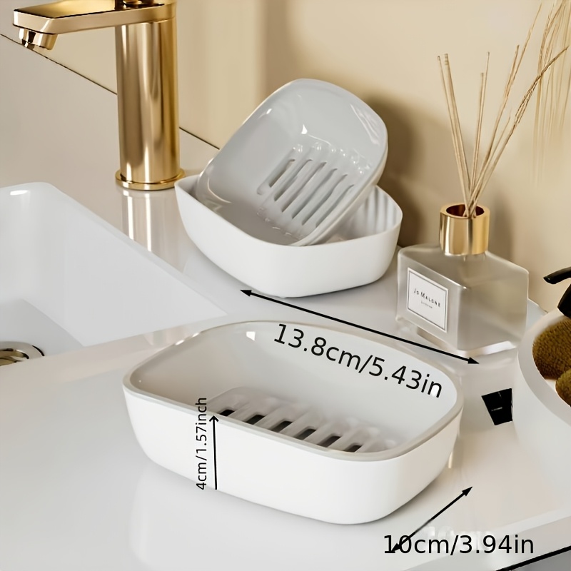 Automatic Drain Soap Dish DoubleLayer Design Easy To Clean For Home Bathroom And Kitchen Use 1